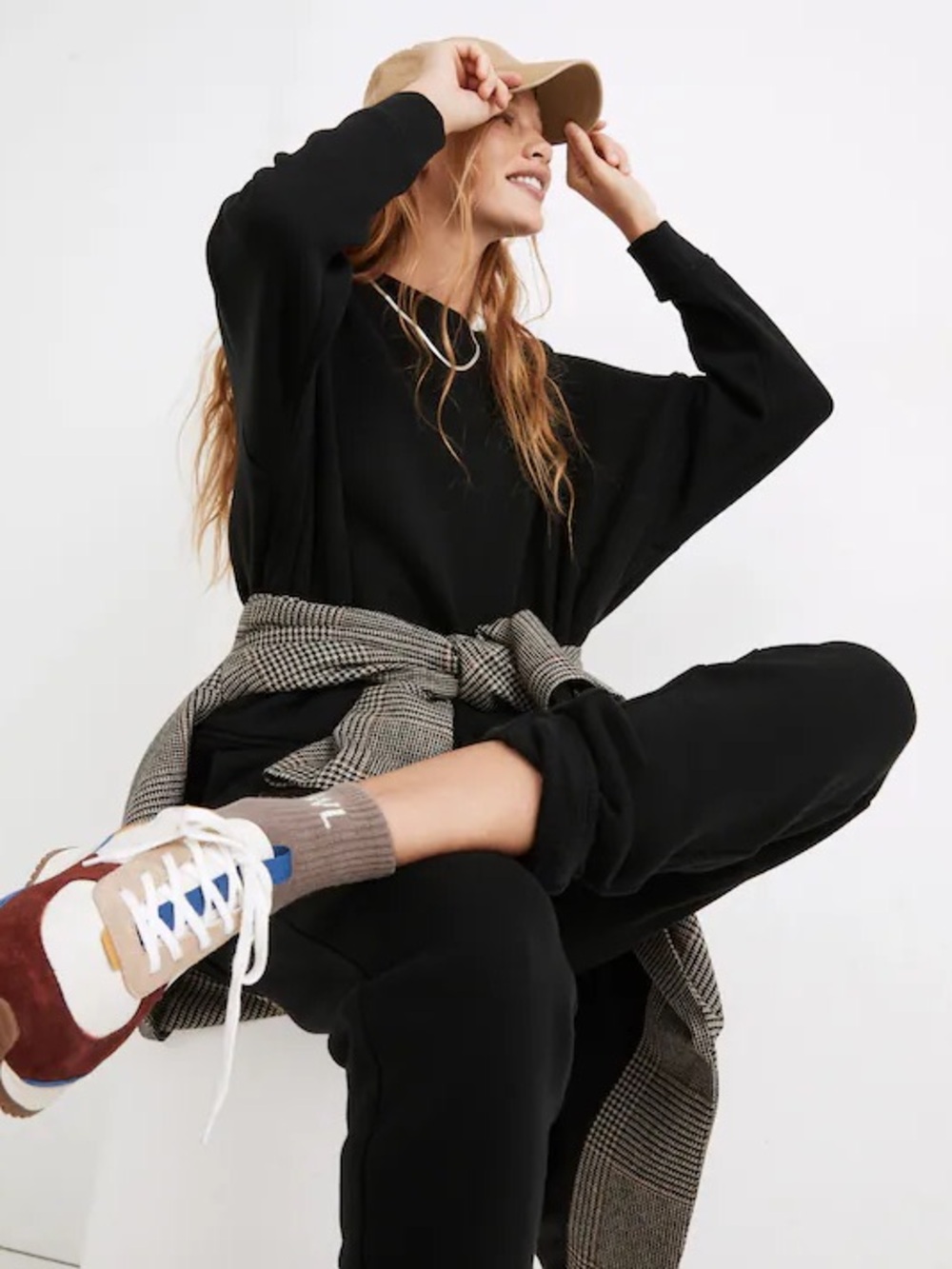 Madewell MWL Betterterry Crewneck Sweatshirt in True Black